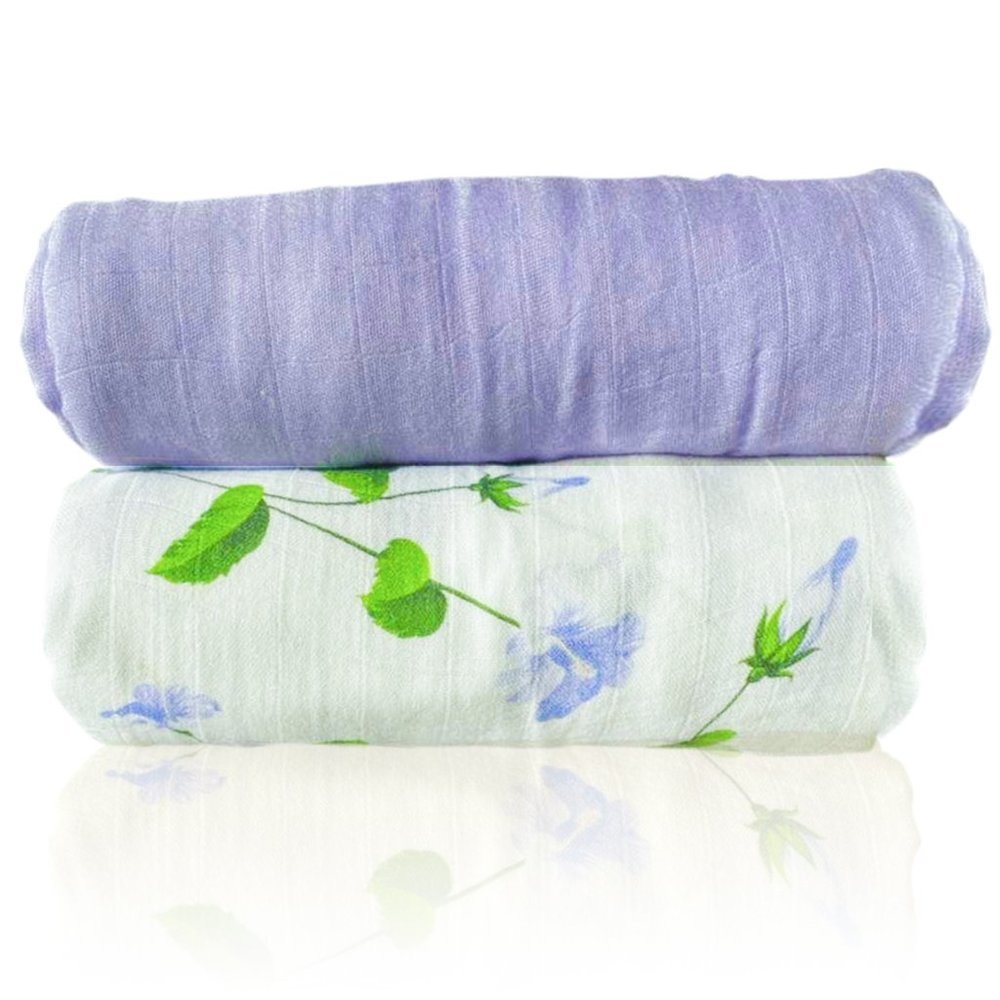 Swaddling Blanket Super Soft 70%‎ Bamboo 30% Cotton Receiving Blanket - Floral